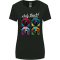 Andy Bearhol Funny Panda Bear Parody Art Womens Wider Cut T-Shirt Black