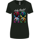 Andy Bearhol Funny Panda Bear Parody Art Womens Wider Cut T-Shirt Black