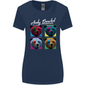 Andy Bearhol Funny Panda Bear Parody Art Womens Wider Cut T-Shirt Navy Blue