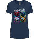 Andy Bearhol Funny Panda Bear Parody Art Womens Wider Cut T-Shirt Navy Blue