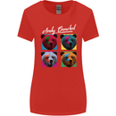 Andy Bearhol Funny Panda Bear Parody Art Womens Wider Cut T-Shirt Red