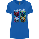 Andy Bearhol Funny Panda Bear Parody Art Womens Wider Cut T-Shirt Royal Blue