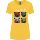 Andy Bearhol Funny Panda Bear Parody Art Womens Wider Cut T-Shirt Yellow