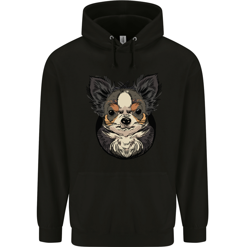 Angry Chihuahua Mens 80% Cotton Hoodie Black