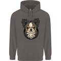 Angry Chihuahua Mens 80% Cotton Hoodie Charcoal