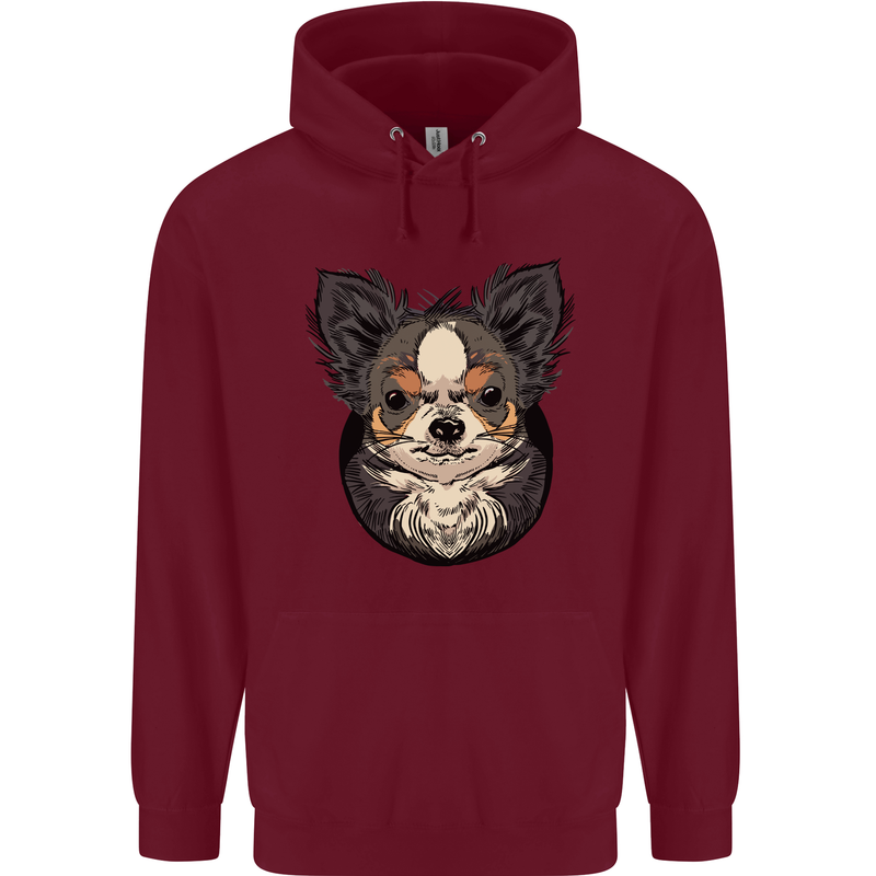 Angry Chihuahua Mens 80% Cotton Hoodie Maroon