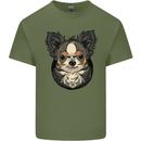 Angry Chihuahua Mens Cotton T-Shirt Tee Top Military Green