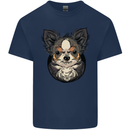 Angry Chihuahua Mens Cotton T-Shirt Tee Top Navy Blue