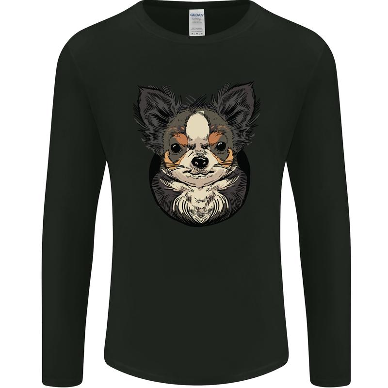 Angry Chihuahua Mens Long Sleeve T-Shirt Black