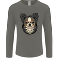 Angry Chihuahua Mens Long Sleeve T-Shirt Charcoal