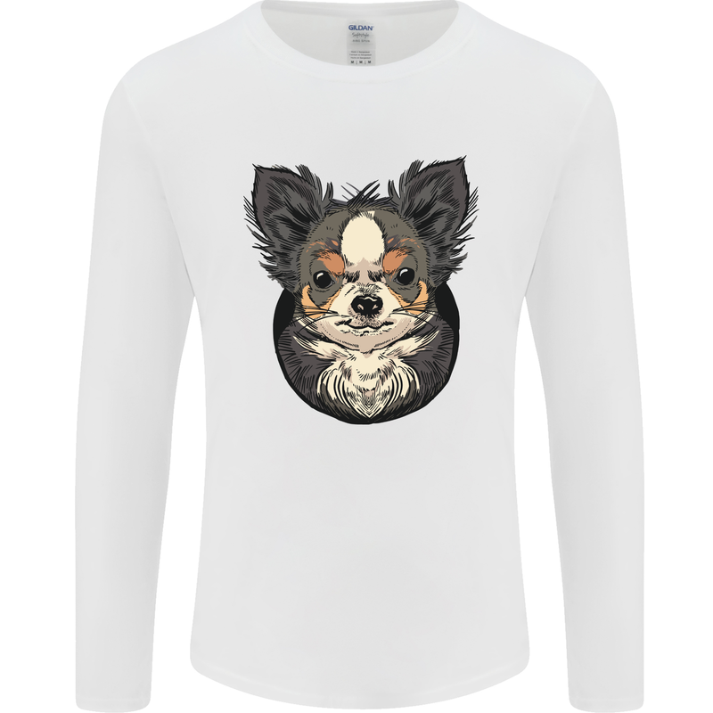 Angry Chihuahua Mens Long Sleeve T-Shirt White