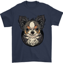 Angry Chihuahua Mens T-Shirt 100% Cotton Navy Blue