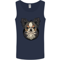 Angry Chihuahua Mens Vest Tank Top Navy Blue