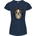 Angry Chihuahua Womens Petite Cut T-Shirt Navy Blue