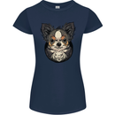 Angry Chihuahua Womens Petite Cut T-Shirt Navy Blue