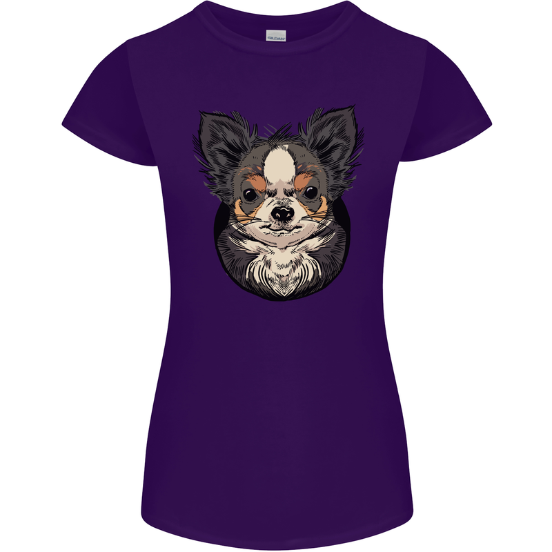 Angry Chihuahua Womens Petite Cut T-Shirt Purple