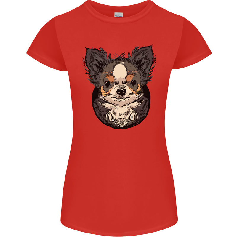 Angry Chihuahua Womens Petite Cut T-Shirt Red