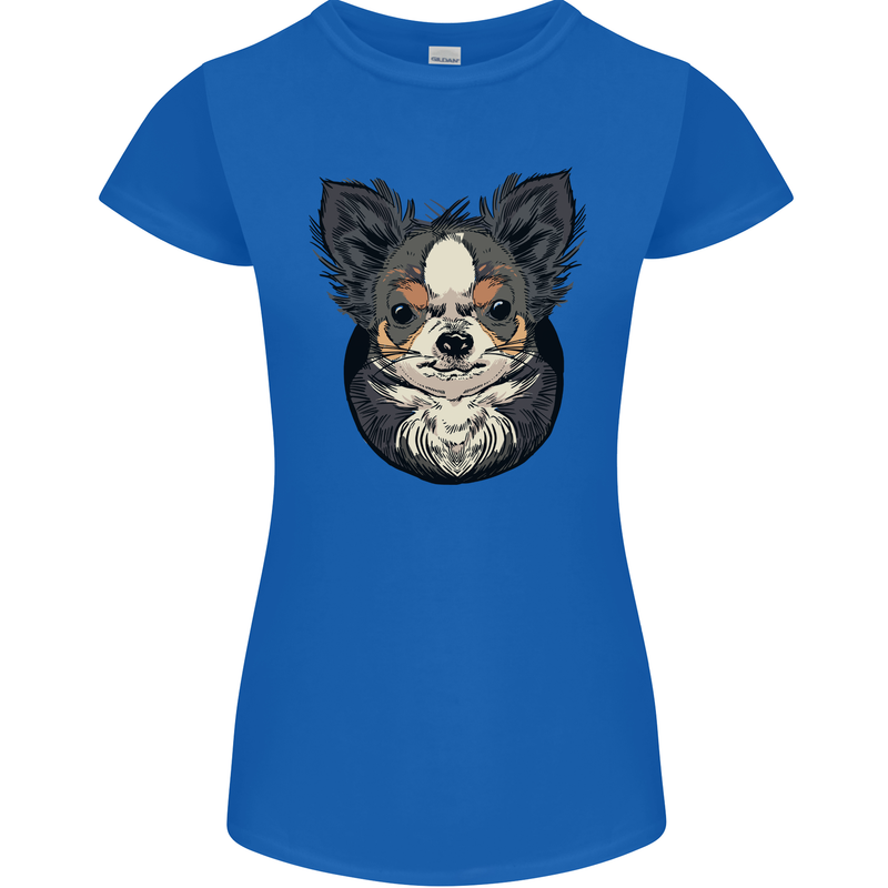 Angry Chihuahua Womens Petite Cut T-Shirt Royal Blue