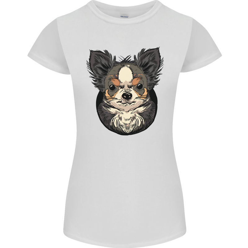 Angry Chihuahua Womens Petite Cut T-Shirt White