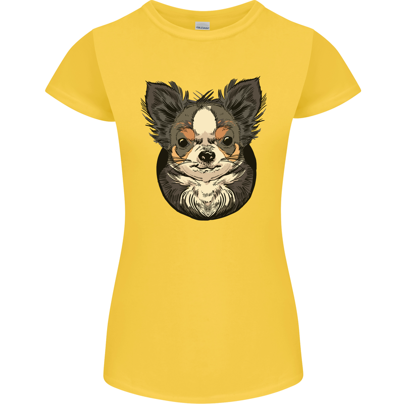 Angry Chihuahua Womens Petite Cut T-Shirt Yellow