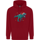 Angry Christmas T-Rex Xmas Dinosaur Childrens Kids Hoodie Red
