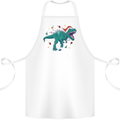 Angry Christmas T-Rex Xmas Dinosaur Cotton Apron 100% Organic White