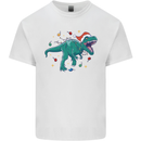 Angry Christmas T-Rex Xmas Dinosaur Kids T-Shirt Childrens White