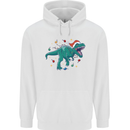 Angry Christmas T-Rex Xmas Dinosaur Mens 80% Cotton Hoodie White