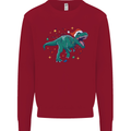 Angry Christmas T-Rex Xmas Dinosaur Mens Sweatshirt Jumper Red