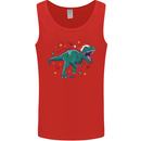 Angry Christmas T-Rex Xmas Dinosaur Mens Vest Tank Top Red