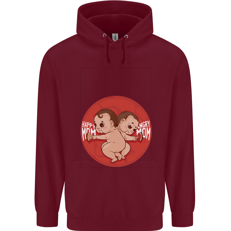 Angry Mom New Baby Pregnancy Pregnant Childrens Kids Hoodie Maroon