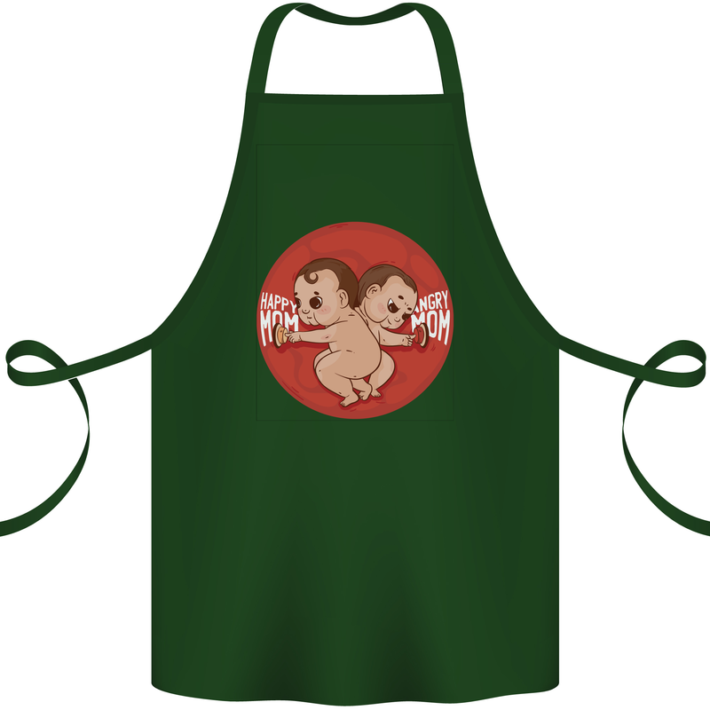 Angry Mom New Baby Pregnancy Pregnant Cotton Apron 100% Organic Forest Green