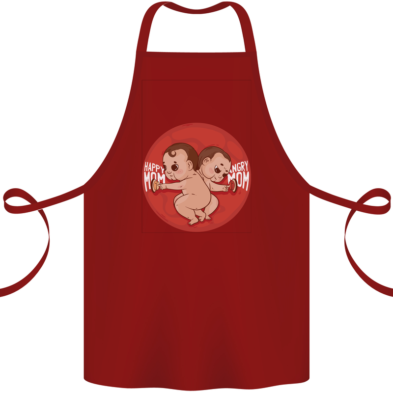 Angry Mom New Baby Pregnancy Pregnant Cotton Apron 100% Organic Maroon