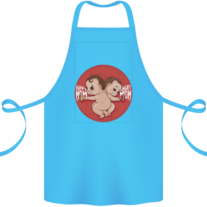 Angry Mom New Baby Pregnancy Pregnant Cotton Apron 100% Organic Turquoise