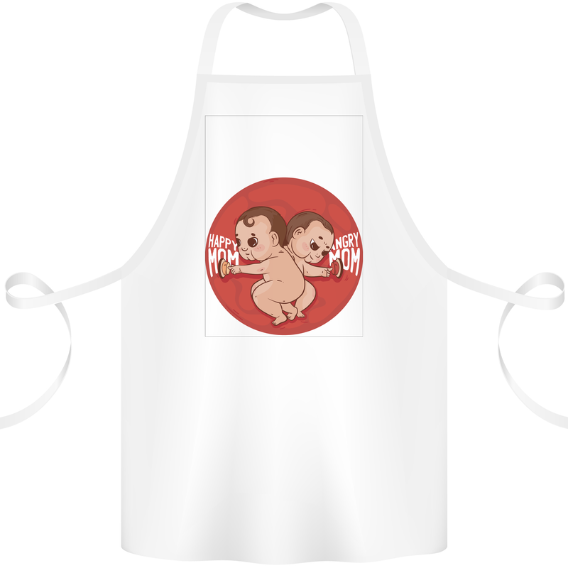 Angry Mom New Baby Pregnancy Pregnant Cotton Apron 100% Organic White
