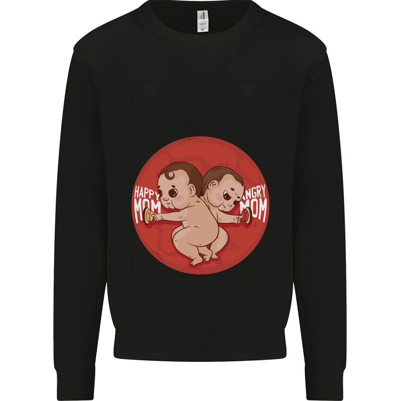 Angry Mom New Baby Pregnancy Pregnant Kids Sweatshirt Jumper Black