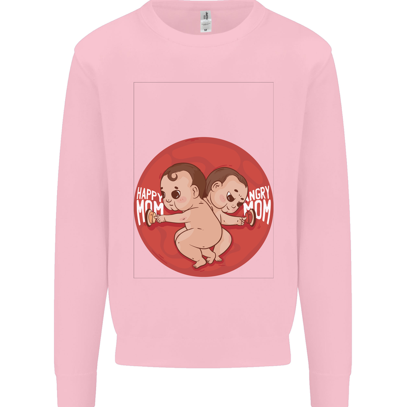 Angry Mom New Baby Pregnancy Pregnant Kids Sweatshirt Jumper Light Pink