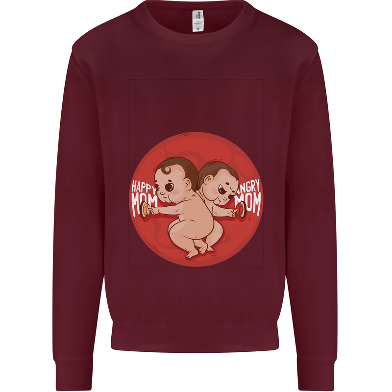 Angry Mom New Baby Pregnancy Pregnant Kids Sweatshirt Jumper Maroon