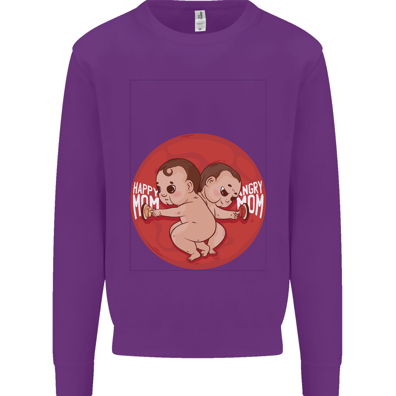 Angry Mom New Baby Pregnancy Pregnant Kids Sweatshirt Jumper Purple