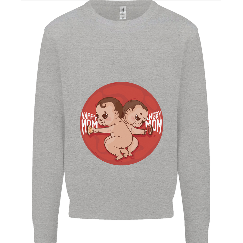 Angry Mom New Baby Pregnancy Pregnant Kids Sweatshirt Jumper Sports Grey