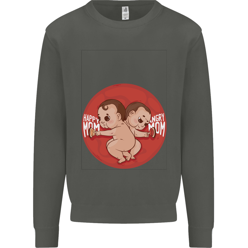 Angry Mom New Baby Pregnancy Pregnant Kids Sweatshirt Jumper Storm Grey