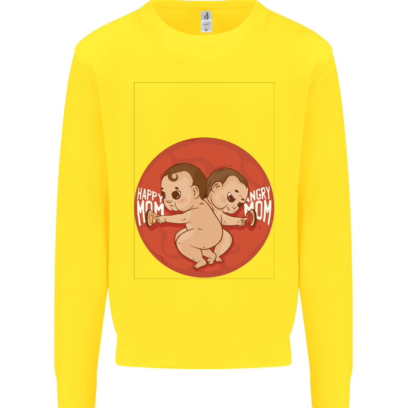 Angry Mom New Baby Pregnancy Pregnant Kids Sweatshirt Jumper Yellow