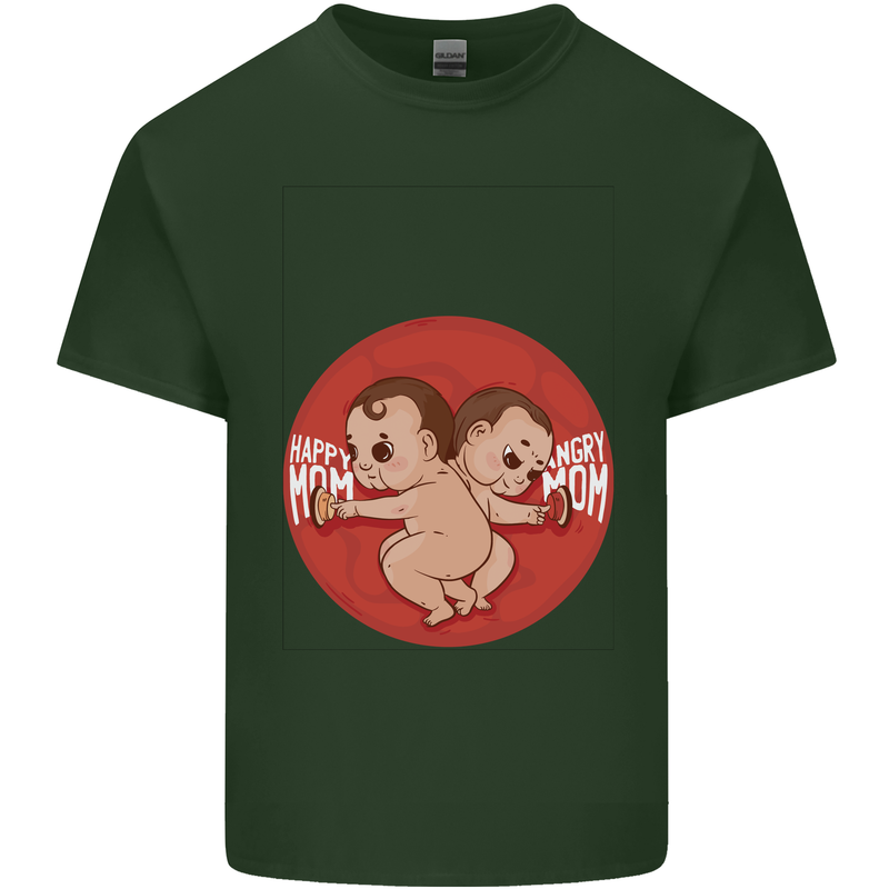 Angry Mom New Baby Pregnancy Pregnant Mens Cotton T-Shirt Tee Top Forest Green