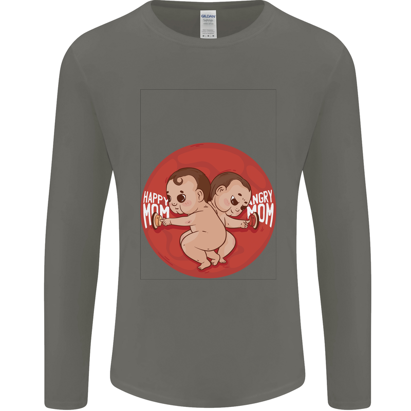Angry Mom New Baby Pregnancy Pregnant Mens Long Sleeve T-Shirt Charcoal