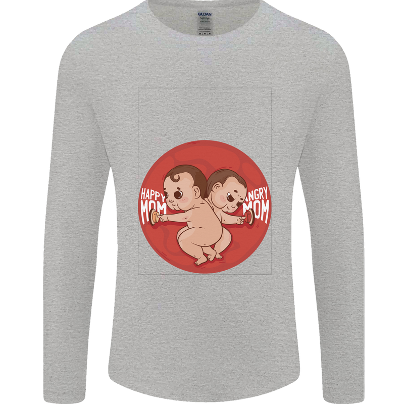 Angry Mom New Baby Pregnancy Pregnant Mens Long Sleeve T-Shirt Sports Grey