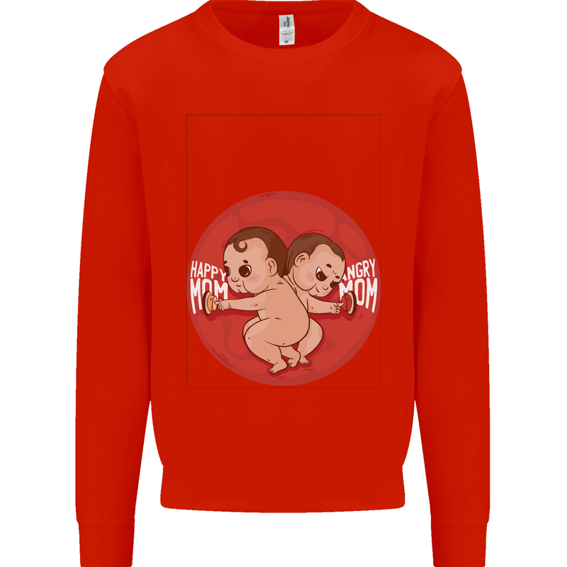 Angry Mom New Baby Pregnancy Pregnant Mens Sweatshirt Jumper Bright Red