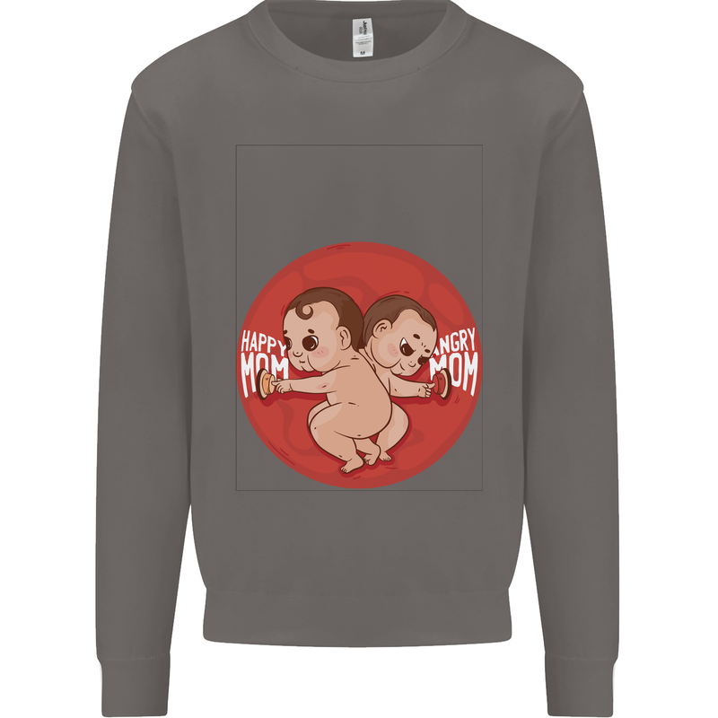 Angry Mom New Baby Pregnancy Pregnant Mens Sweatshirt Jumper Charcoal