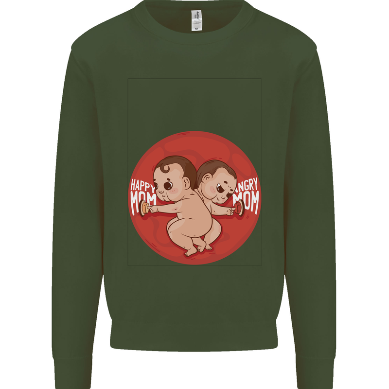Angry Mom New Baby Pregnancy Pregnant Mens Sweatshirt Jumper Forest Green