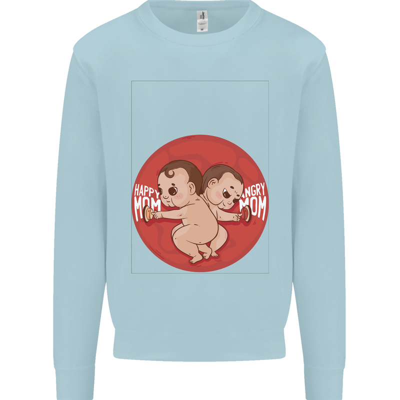 Angry Mom New Baby Pregnancy Pregnant Mens Sweatshirt Jumper Light Blue