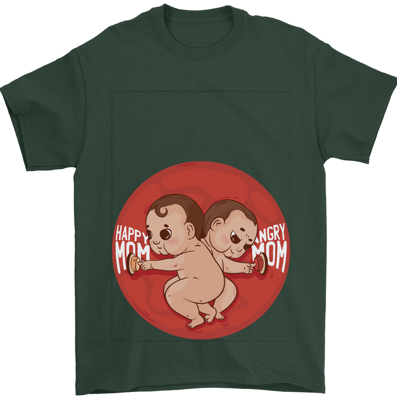 Angry Mom New Baby Pregnancy Pregnant Mens T-Shirt 100% Cotton Forest Green